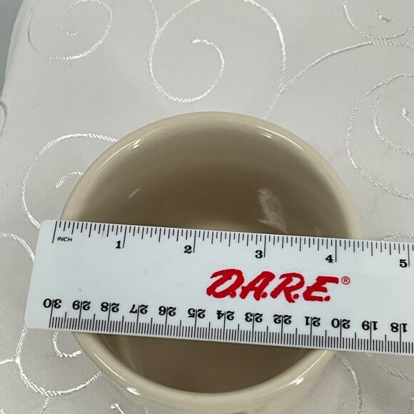 Longaberger Pottery Ivory Mugs Set Of 2 Microwave & Dishwasher Safe 3.5"x3" - Picture 6 of 9